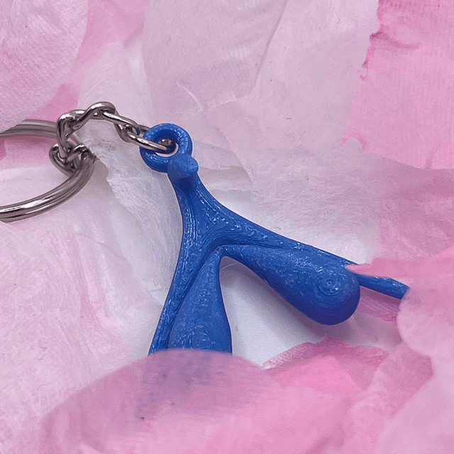 Porte clé clitoris Bleu clair 